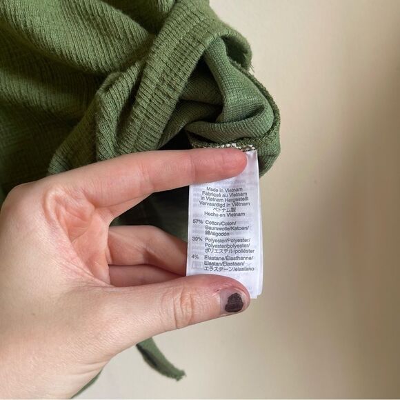 J. Crew Green Textured Twist Tie Button Top Small - Picture 6 of 8